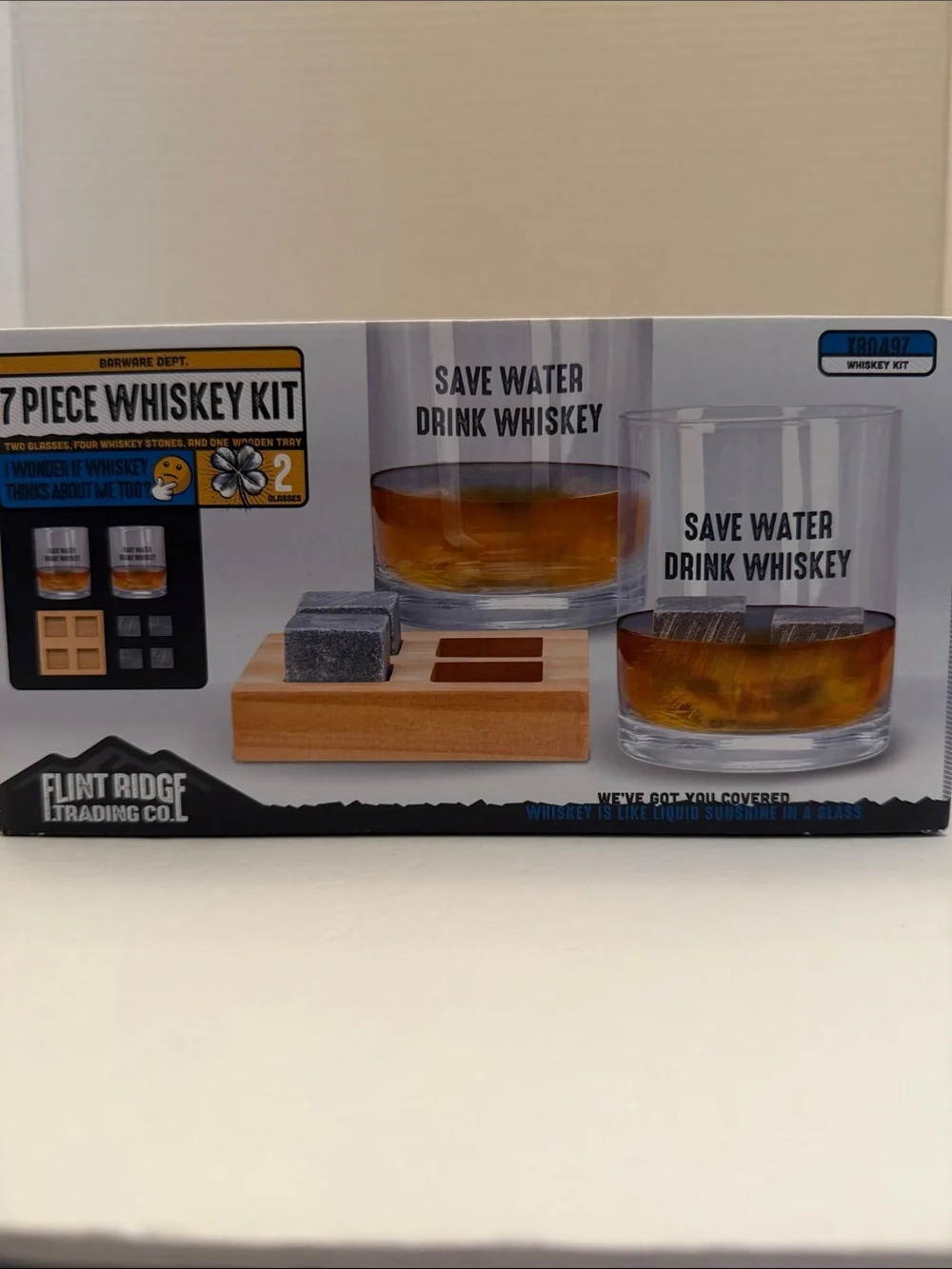 Flint Trading Co Save Water Drink Whiskey 7-Piece Whiskey Kit